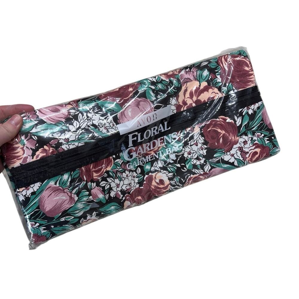 Vintage Avon Floral Cotton Canvas Garment Bag 1991 NOS